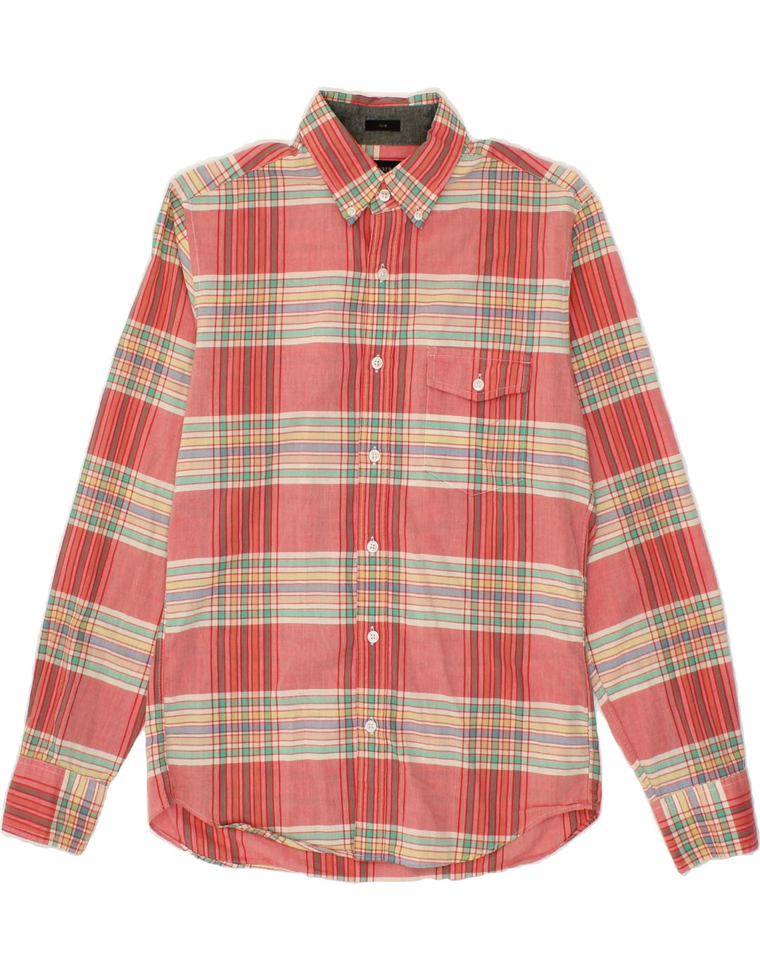 J. CREW Mens Slim Shirt Small Red Check Vintage J. Crew and Second-Hand J. Crew from Messina Hembry 