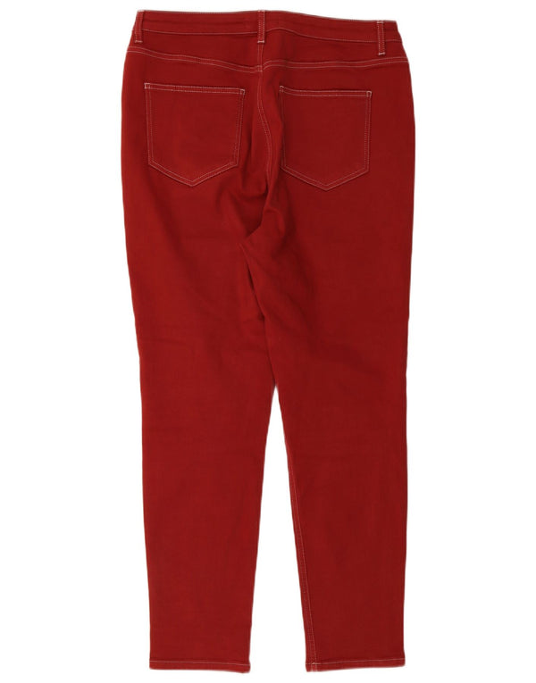 MINT VELVET Womens Skinny Casual Trousers UK 16 Large W34 L27 Red Cotton