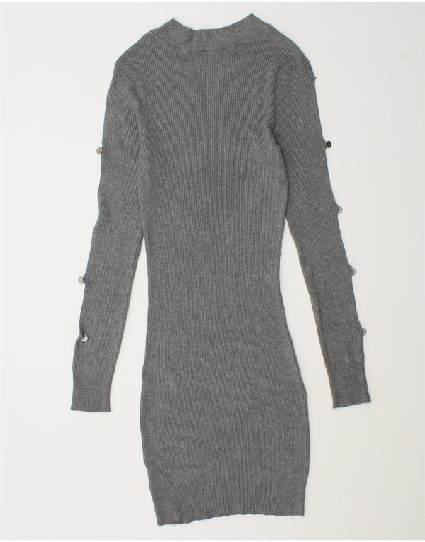 Lipsy Womens Jumper Dress UK 14 Medium Grey Viscose