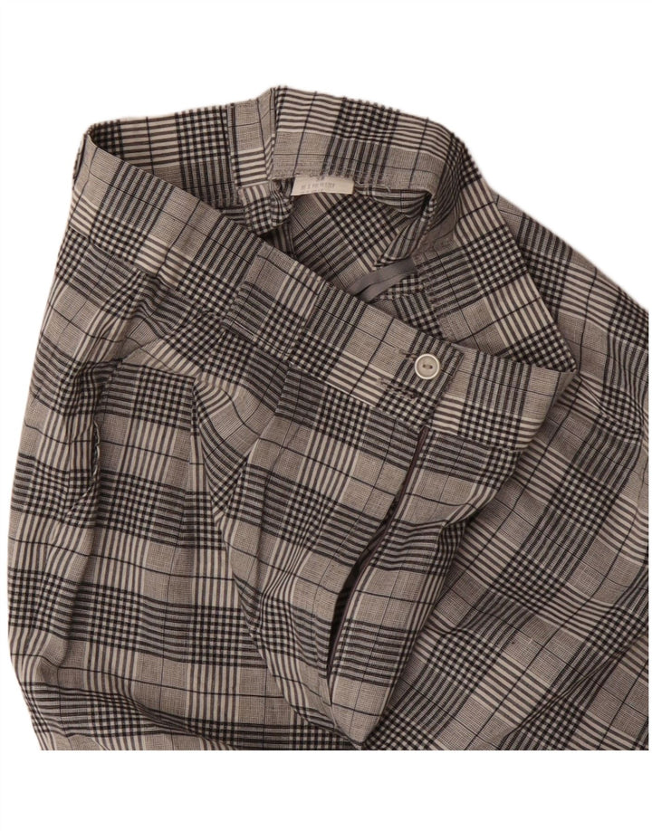 Vintage Womens High Waist Pegged Chino Shorts EU 38 Medium W28 Grey Check