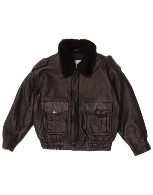 Magil Girls Leather Jacket 3-4 Years Black