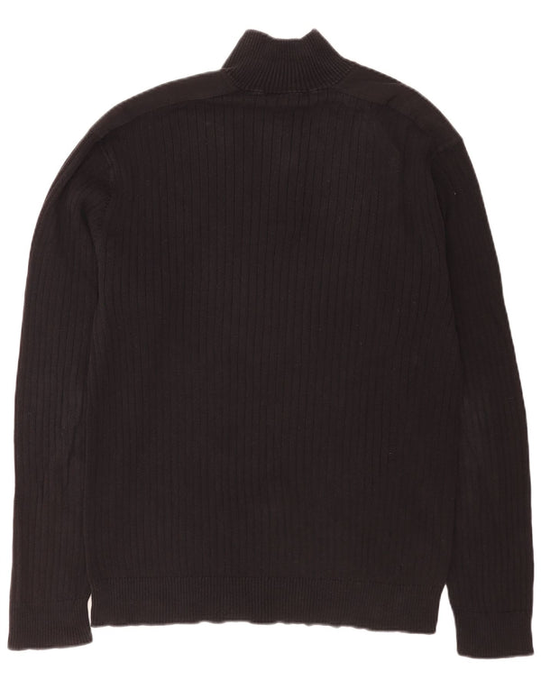 Calvin Klein Jeans Mens Zip Neck Jumper Sweater XL Black
