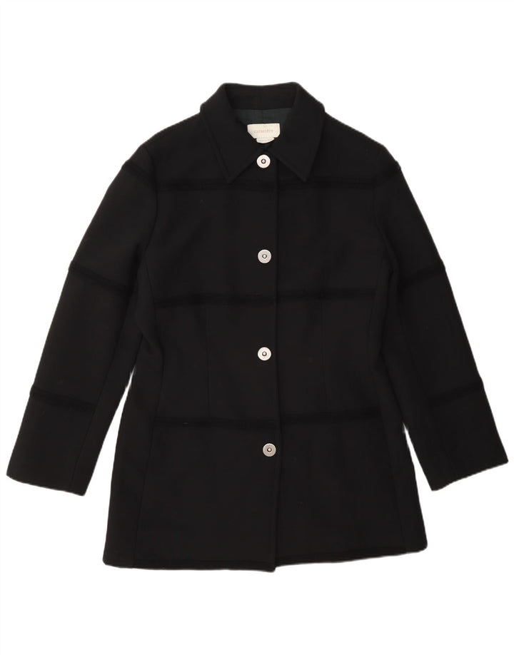 Caractere Womens 4 Button Blazer Jacket UK 12 Medium Black Wool