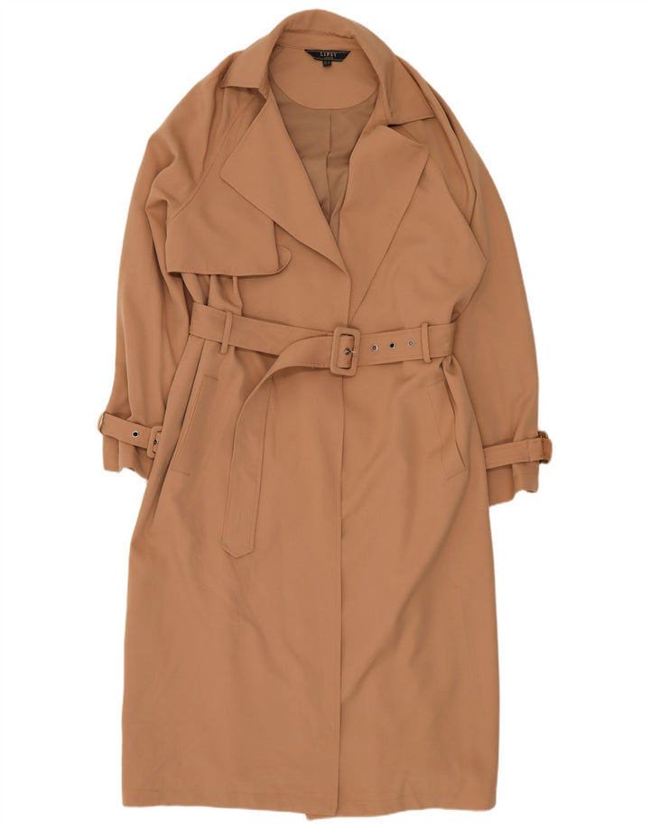 Lipsy Womens Loose Fit Trench Coat UK 12 Medium Beige Polyester