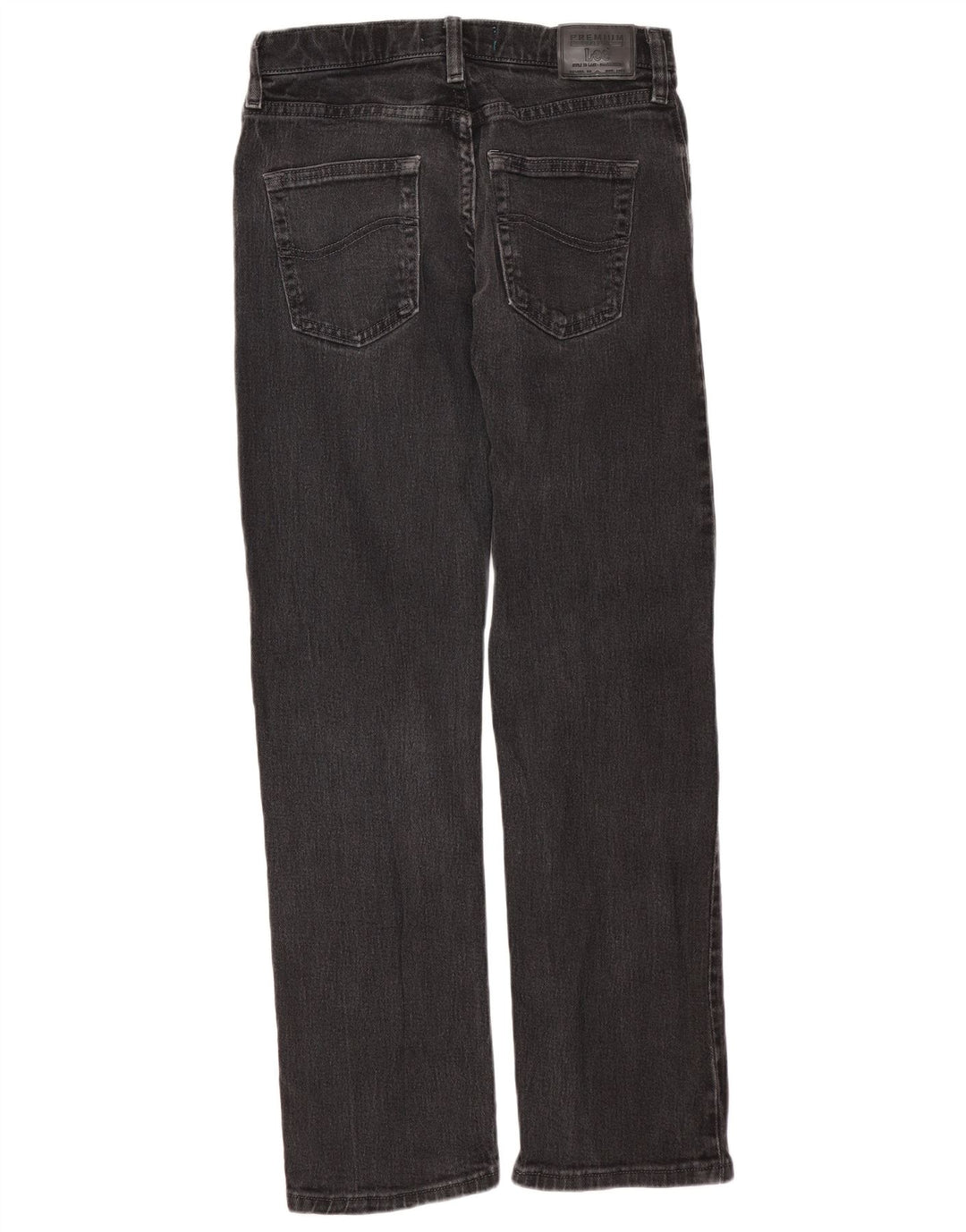 LEE Boys Straight Jeans 13-14 Years W26 L28 Black Cotton