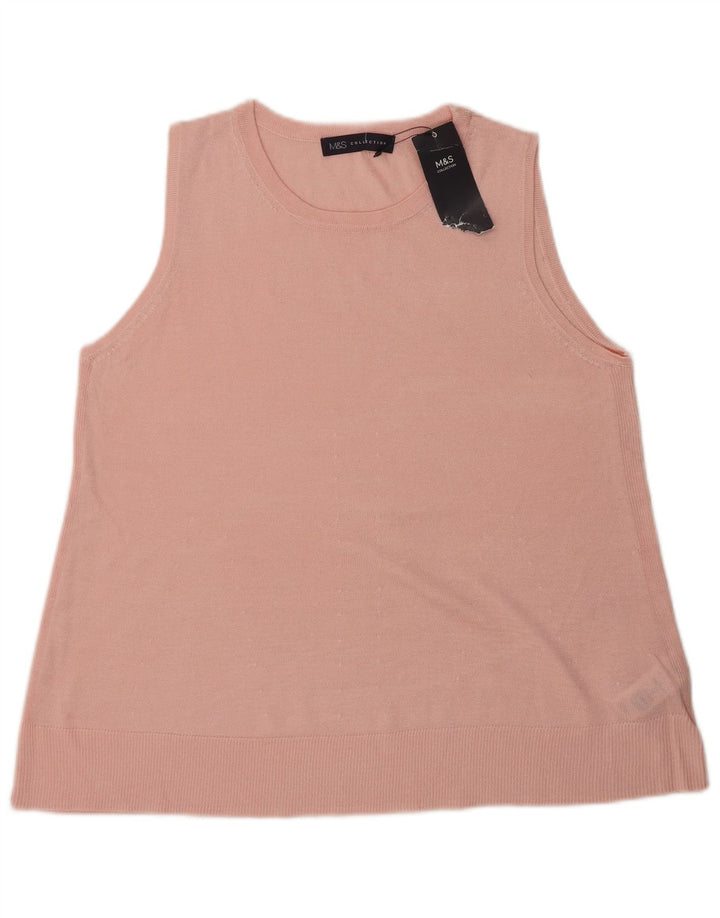 Marks & Spencer Womens Sleeveless Vest Top UK 14 Medium Pink Viscose