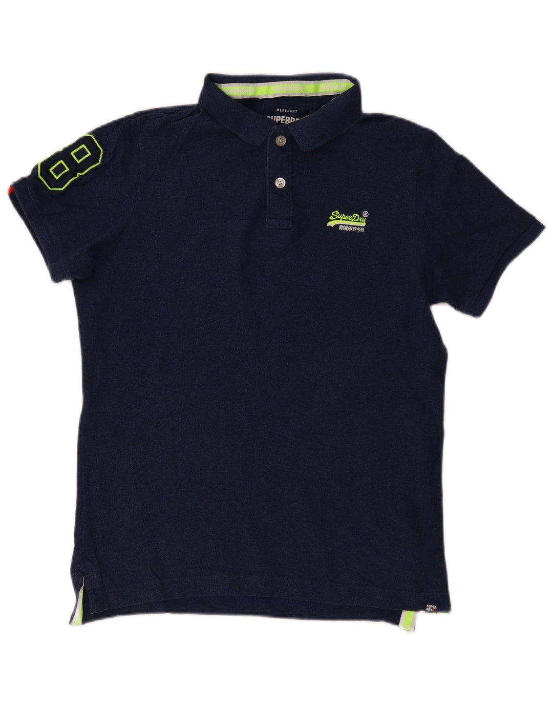 Superdry Mens Graphic Polo Shirt XL Navy Blue Cotton