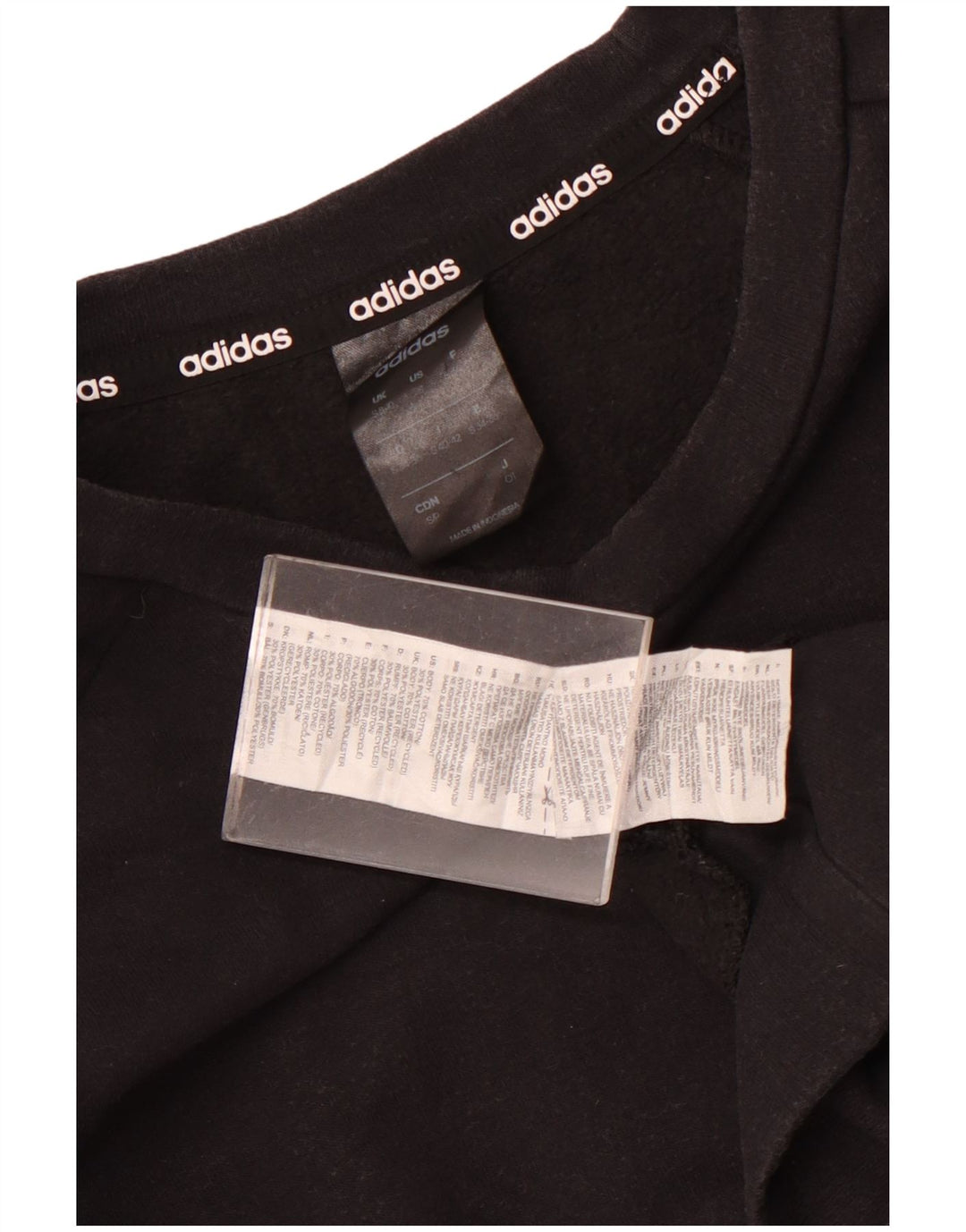 ADIDAS Womens Sweatshirt Jumper UK 8/10 Small Black Cotton