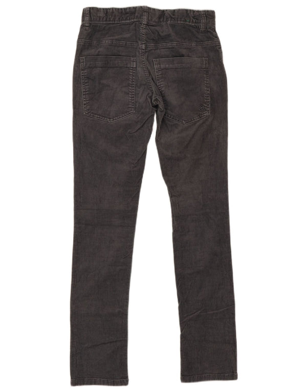Benetton Girls Slim Corduroy Trousers 11-12 Years 2XL W28 L29 Grey Cotton