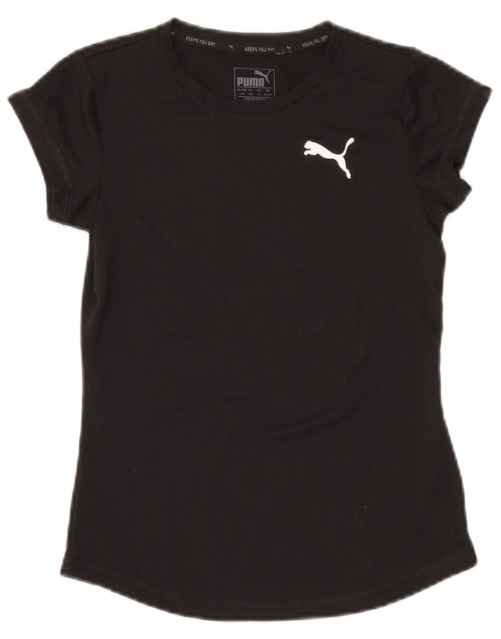 Puma Girls T-Shirt Top 11-12 Years Black Polyester
