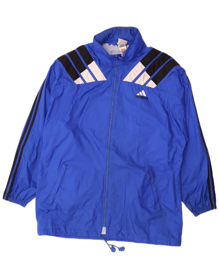 Adidas Mens Rain Jacket UK 44/46 Large Blue Colourblock Polyamide