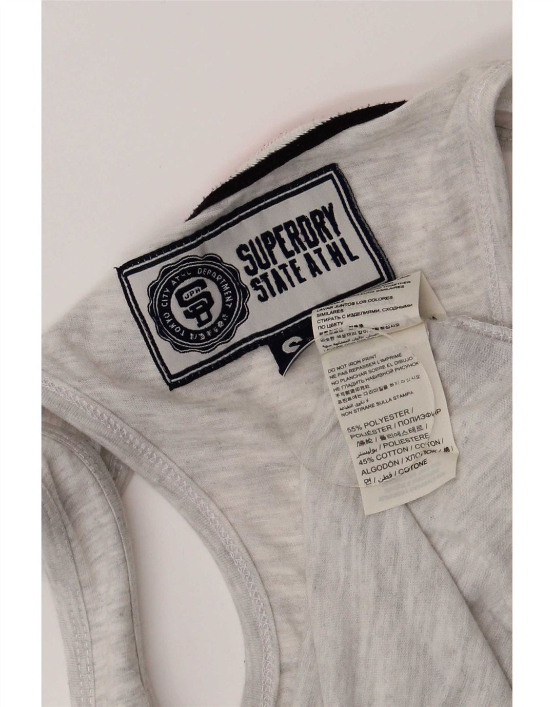 Superdry Mens Graphic Vest Top Small Grey Flecked Polyester