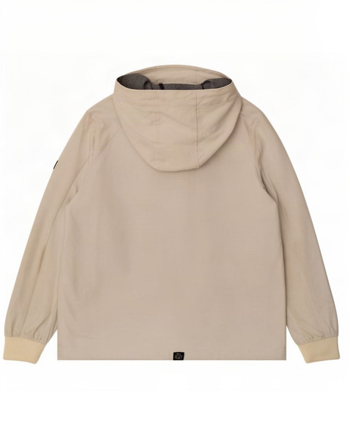Superdry Womens Hooded Rain Jacket UK 12 Medium White Polyester