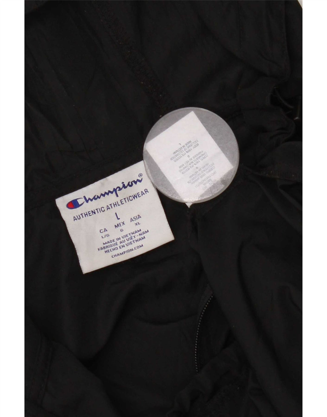 Champion Mens Graphic Pullover Rain Jacket UK 40 Large Black Polyester