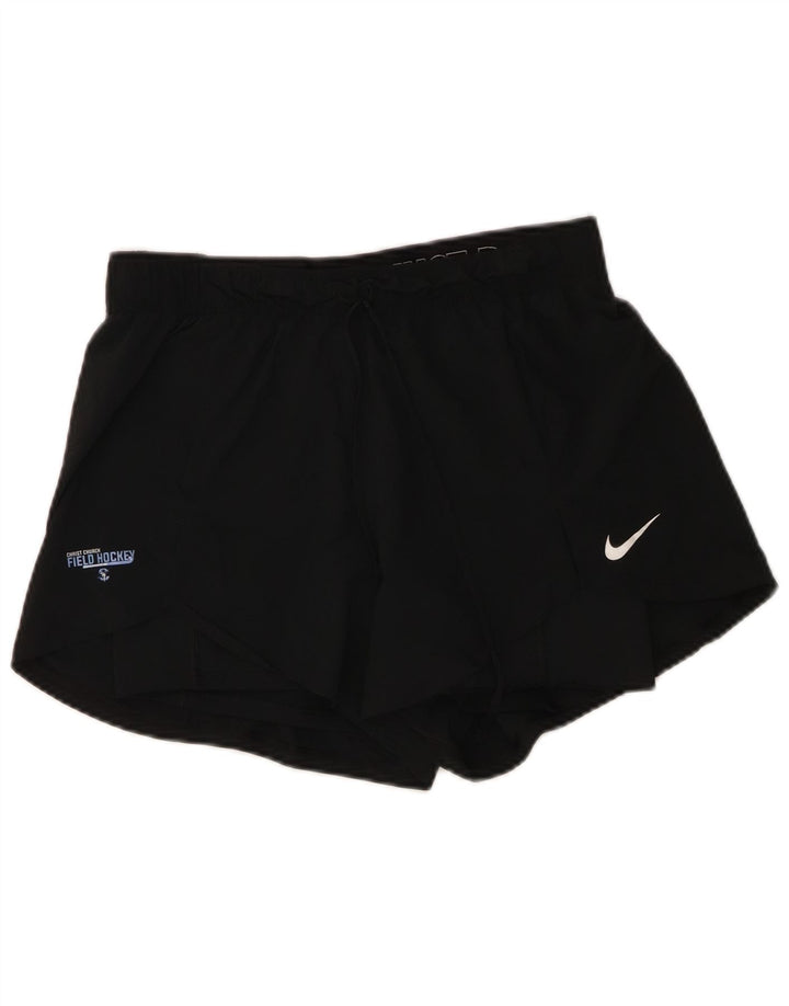 Nike Womens Sport Shorts UK 14 Medium Black Polyester