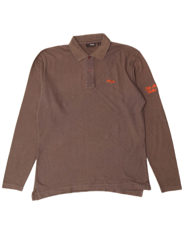 FILA Mens Polo Shirt Medium Grey Cotton Classic