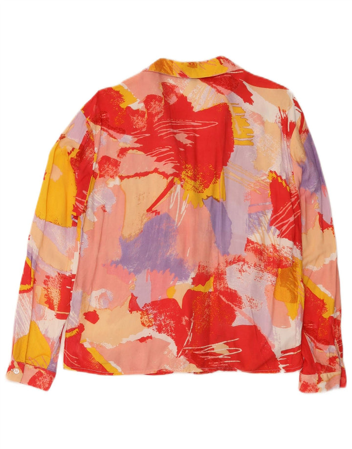 Vintage Womens Abstract Pattern Shirt Blouse UK 10 Small Multicoloured