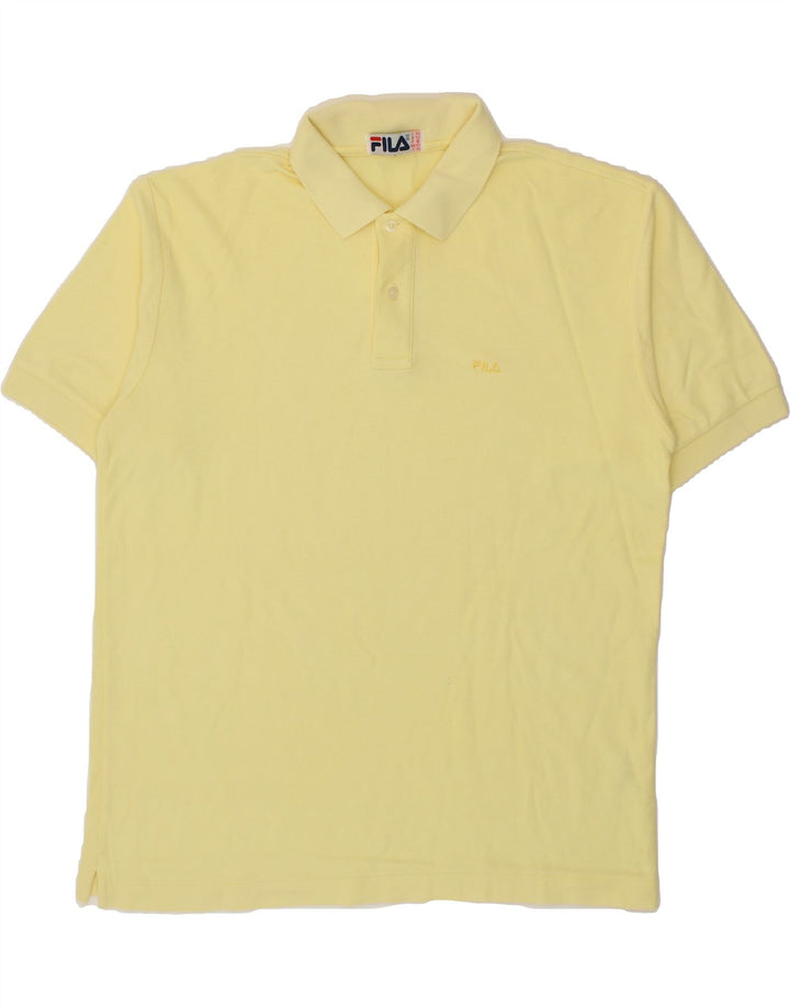 FILA Mens Polo Shirt IT 50 Medium Yellow Cotton Vintage Fila and Second-Hand Fila from Messina Hembry 