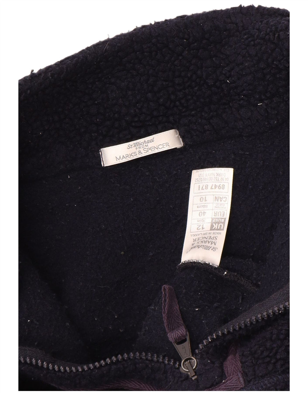 Marks & Spencer Womens Oversized Fleece Jumper UK 12 Medium Navy Blue