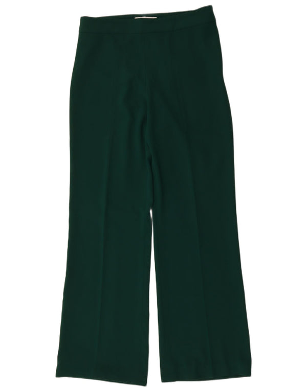 Zara Womens Wide Leg Casual Trousers Large W30 L34 Green Polyester