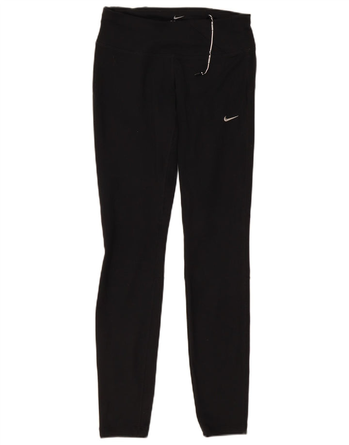NIKE Womens Dri Fit Leggings UK 6 XS  Black Polyester
