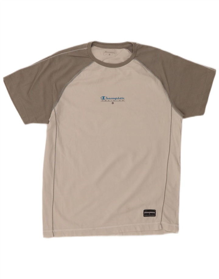 CHAMPION Womens T-Shirt Top UK 14 Large White Colourblock