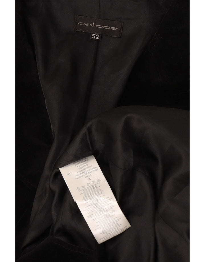 Calliope Mens 2 Button Velvet Blazer Jacket IT 52 XL Black Cotton