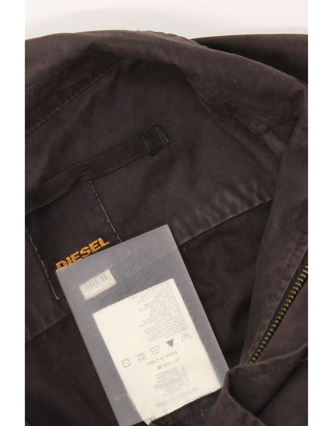 Diesel Womens Utility Jacket UK 18 XL Black Cotton
