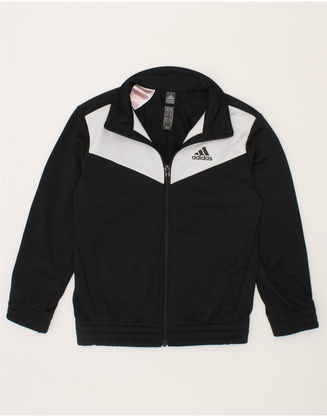 ADIDAS Boys Tracksuit Top Jacket 5-6 Years Black Colourblock Polyester Vintage Adidas and Second-Hand Adidas from Messina Hembry 