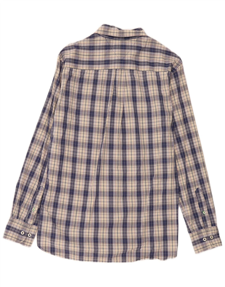 Tommy Hilfiger Mens Custom Fit Shirt Medium Blue Check Cotton