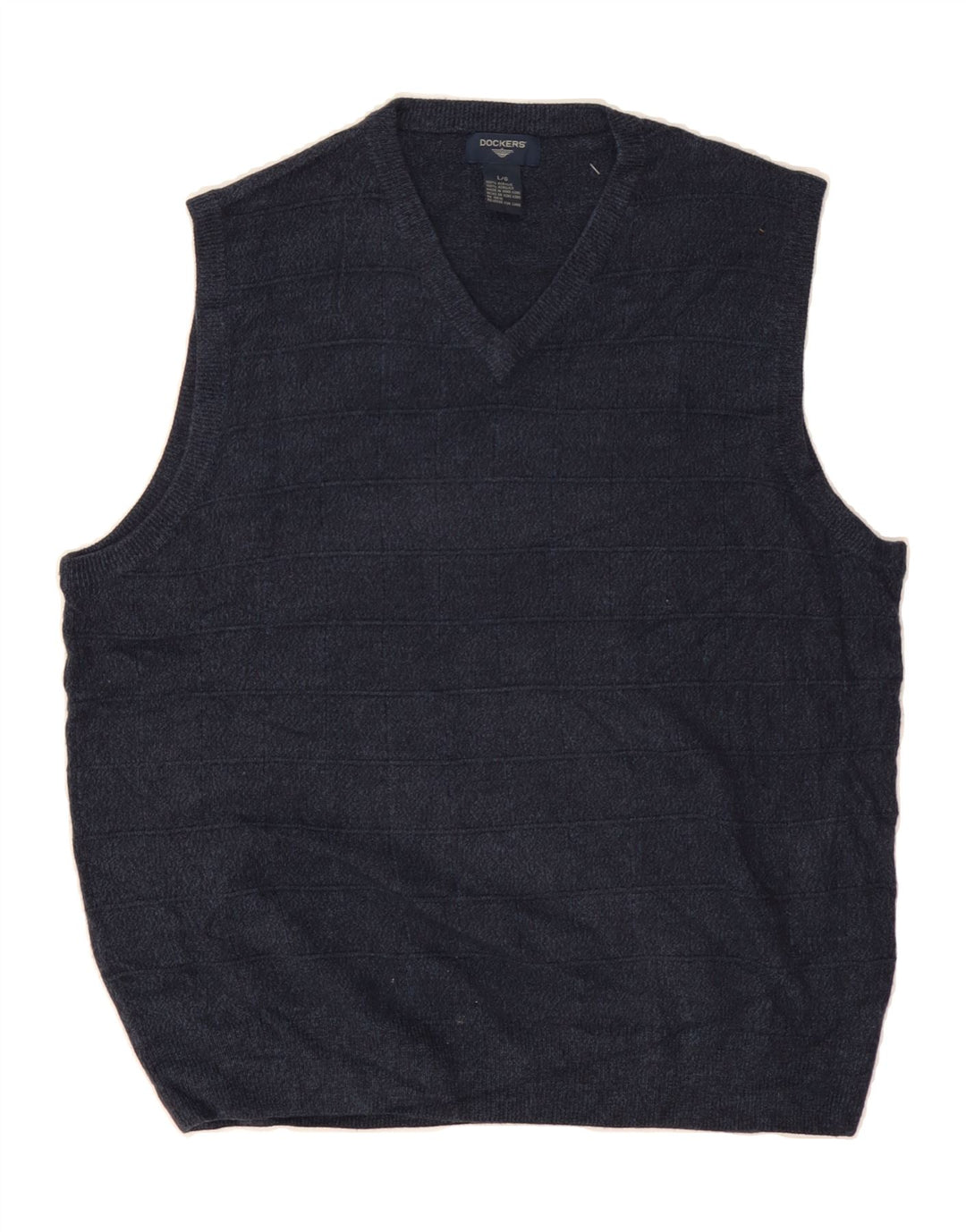DOCKERS Mens Vest Tank Top Large Navy Blue Acrylic Vintage Dockers and Second-Hand Dockers from Messina Hembry 