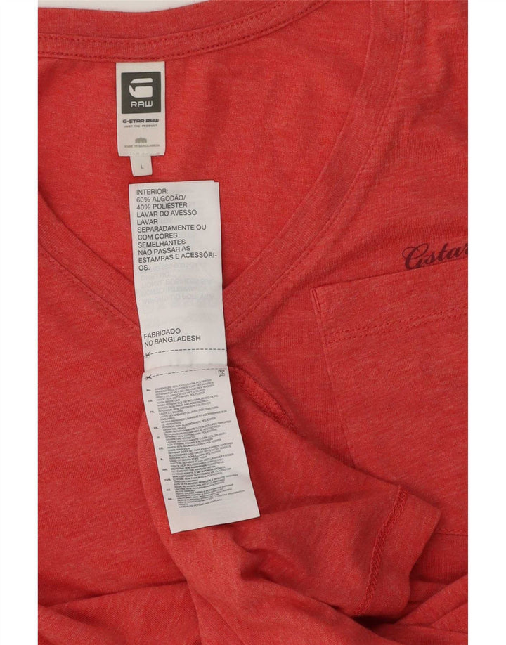 G-Star Mens T-Shirt Top Large Red Cotton