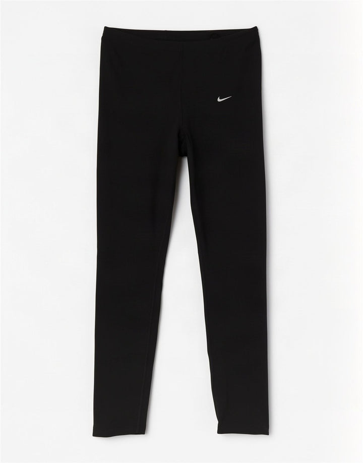 Nike Womens Leggings UK 10/12 Medium Black Polyester