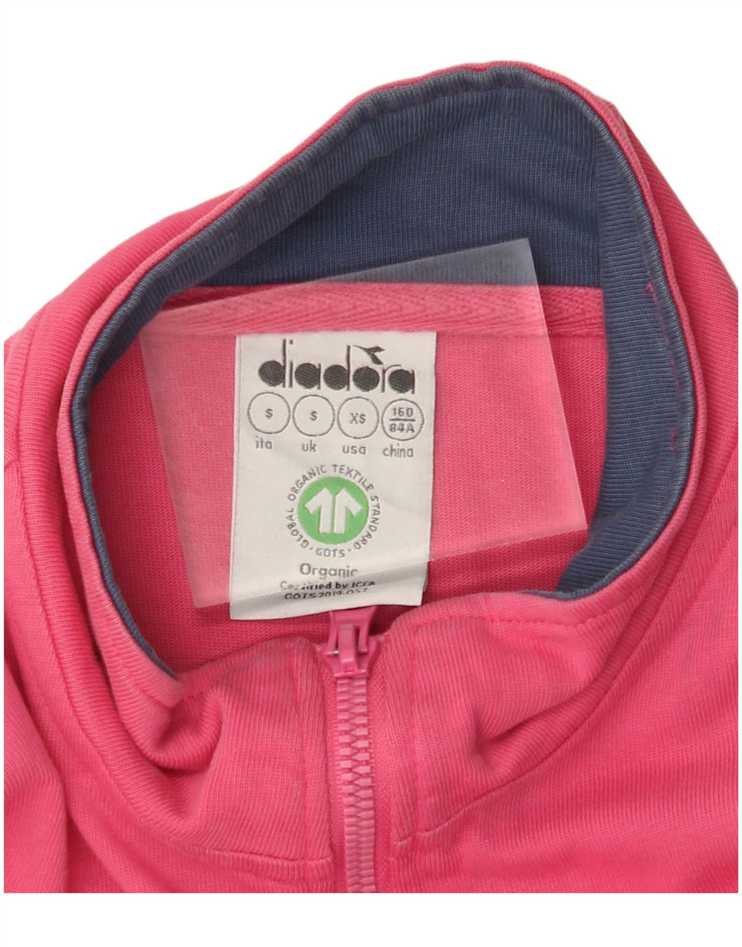 DIADORA Womens Graphic Tracksuit Top Jacket UK 10 Small Pink Colourblock
