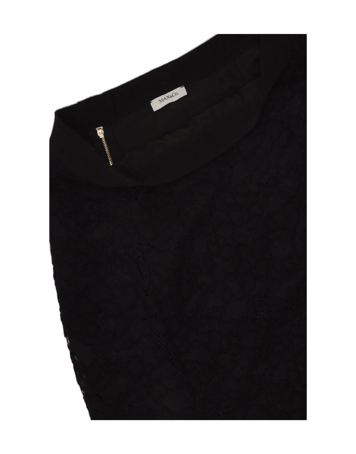 MAX & CO. Womens Asymmetrical Skirt W30 Medium  Black Floral | Vintage Max & Co. | Thrift | Second-Hand Max & Co. | Used Clothing | Messina Hembry 