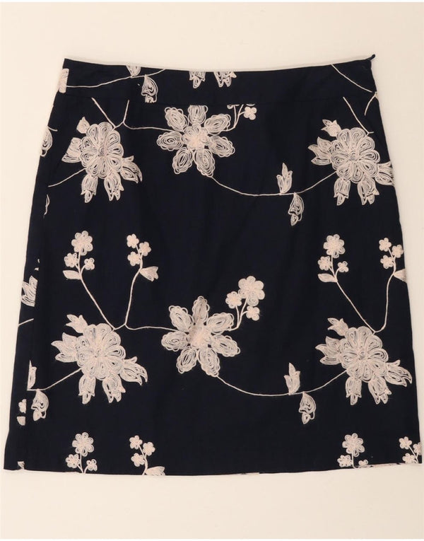 LAURA ASHLEY Womens A-Line Skirt UK 16 Large W36  Navy Blue Floral