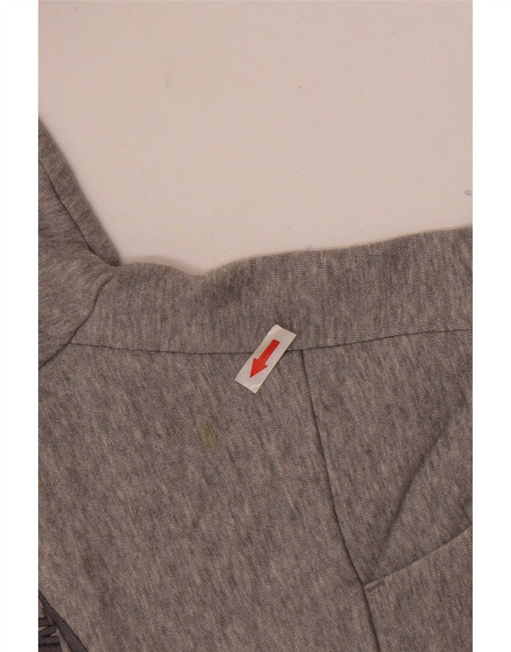 Nike Womens Tracksuit Top Jacket UK 10/12 Medium Grey Flecked Cotton