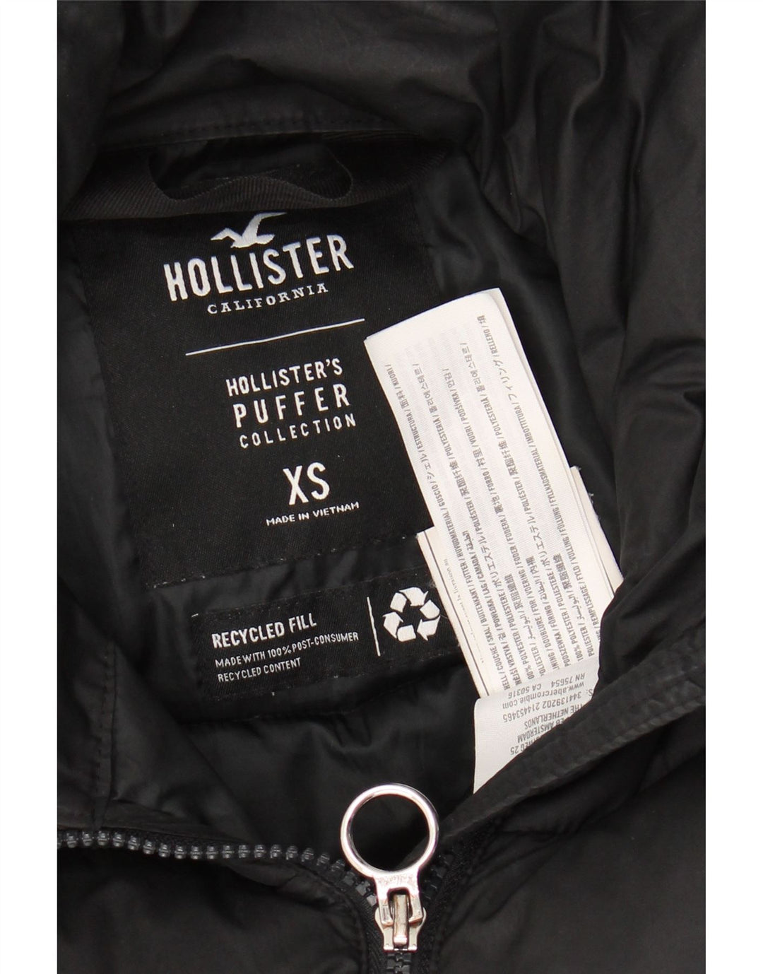 HOLLISTER Womens Oversized Padded Jacket UK 6 XS Black Polyester