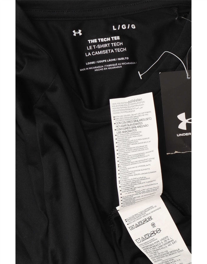 Under Armour Mens T-Shirt Top Large Black Polyester