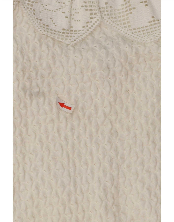 Distler Womens Blouse Top EU 36 Small White Cotton