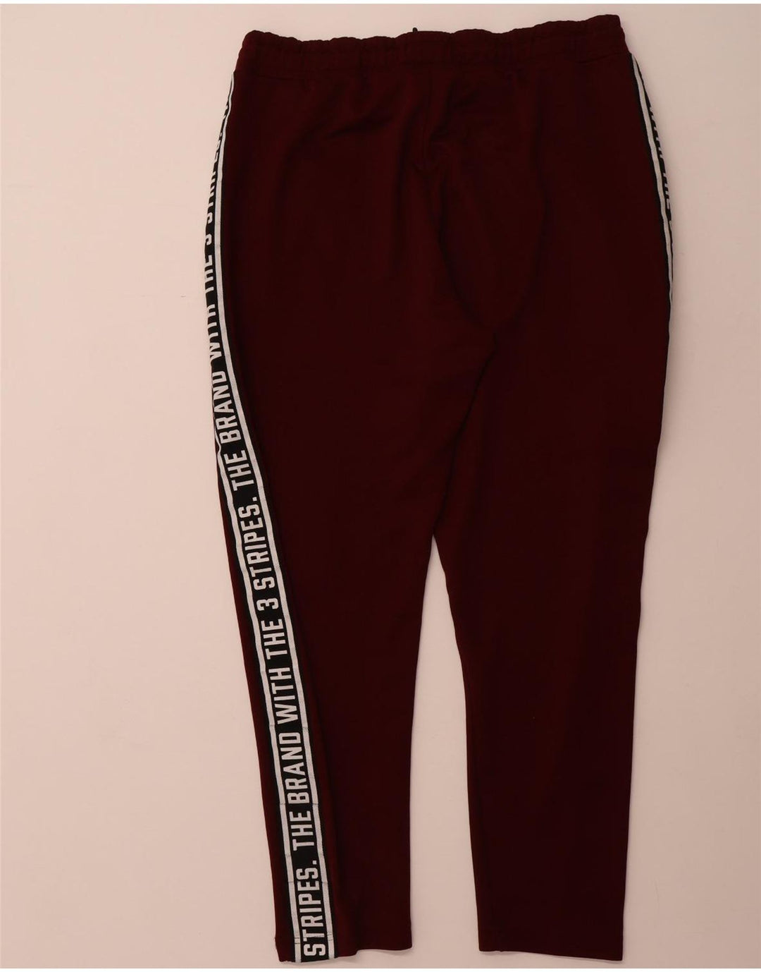 ADIDAS Mens Graphic Tracksuit Trousers XL  Burgundy Colourblock Polyester