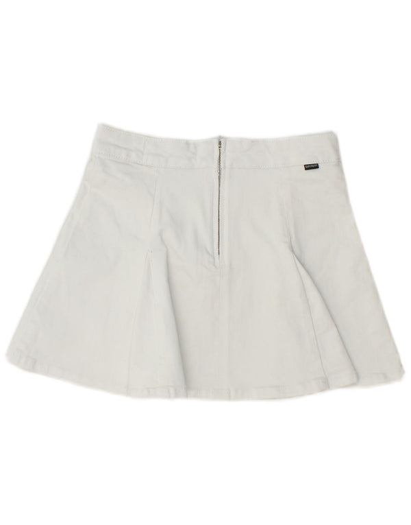 SUPERDRY Womens Mini Skirt UK 8 Small W26  White Cotton