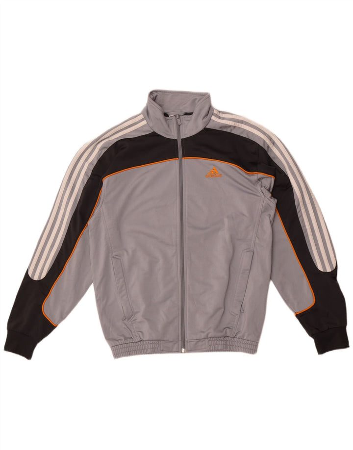 Adidas Mens Tracksuit Top Jacket UK 38/40 Medium Grey Colourblock Polyester