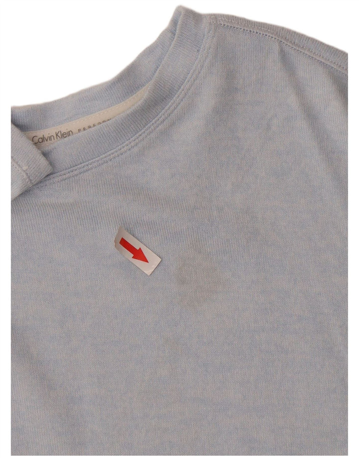 Calvin Klein Womens Oversized Top 3/4 Sleeve UK 18 XL Blue Viscose