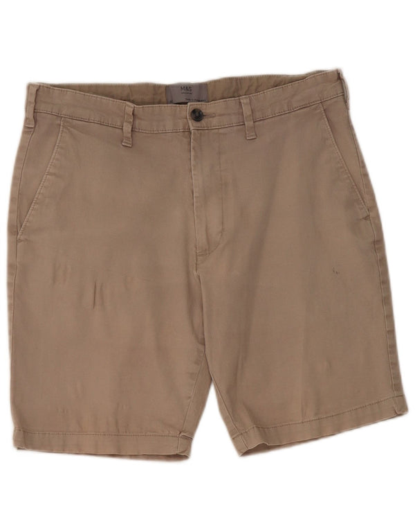 Marks & Spencer Mens Chino Shorts W32 Medium Grey Cotton