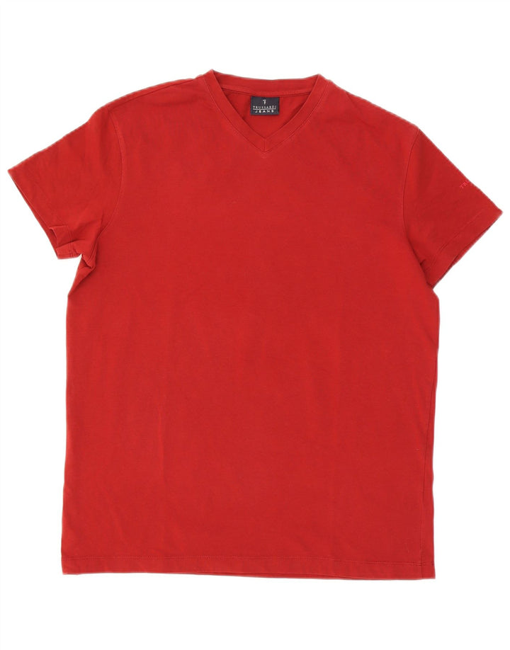 Trussardi Jeans Mens T-Shirt Top Medium Red