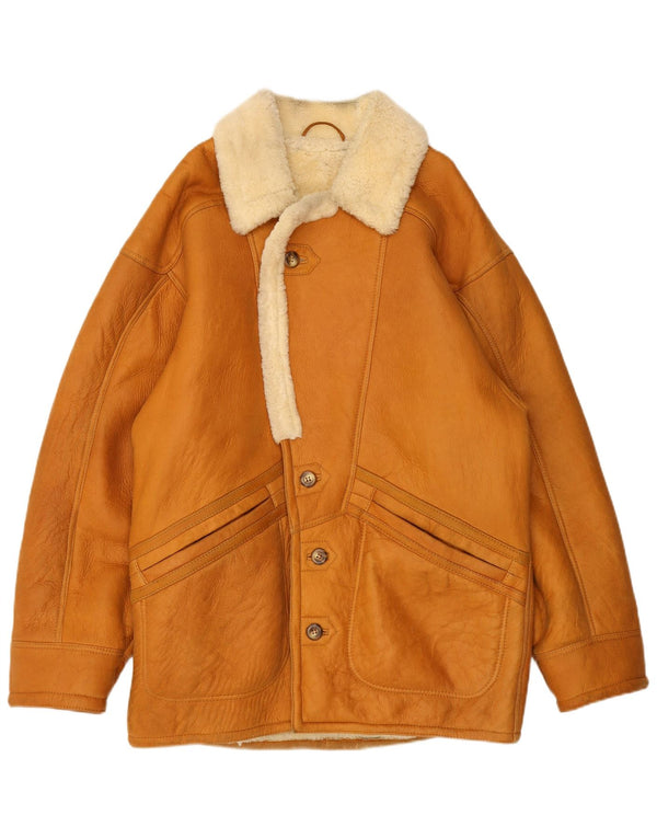 Vintage Mens Shearling Jacket IT 48 Medium Brown