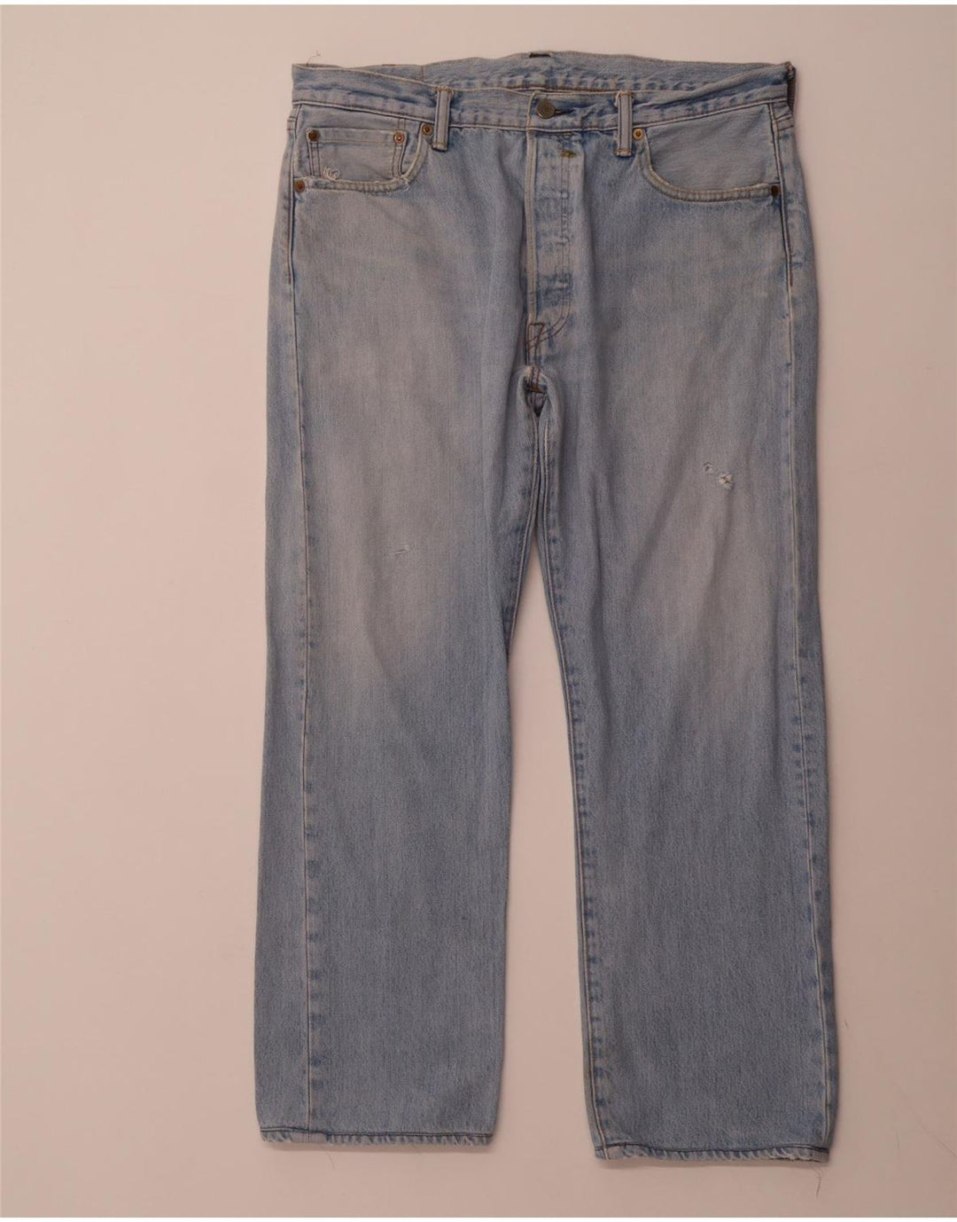 LEVI'S Mens 501 Straight Jeans W36 L27 Blue Cotton