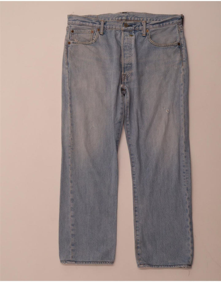 LEVI'S Mens 501 Straight Jeans W36 L27 Blue Cotton