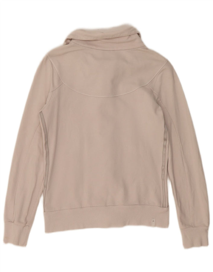 ADIDAS Womens Tracksuit Top Jacket UK 10 Small White Cotton
